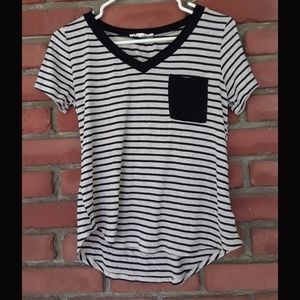 NWOT|Love Tree|Striped Short Sleeve Shirt
